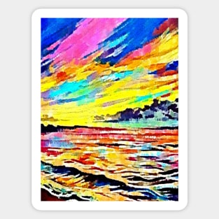 Beautiful colorful Beach Scenery Sticker